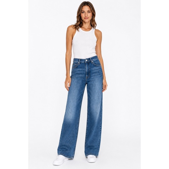rag & bone Denim - rag & bone Miramar Sofie Sz 28 Wide Leg Viral Photo Print French Terry Jeans